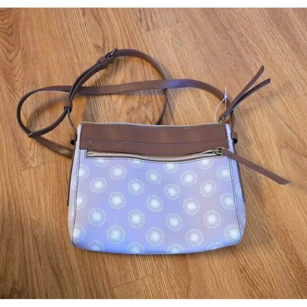 Fossil Faux Leather Crossbody Floral Purse Bag
